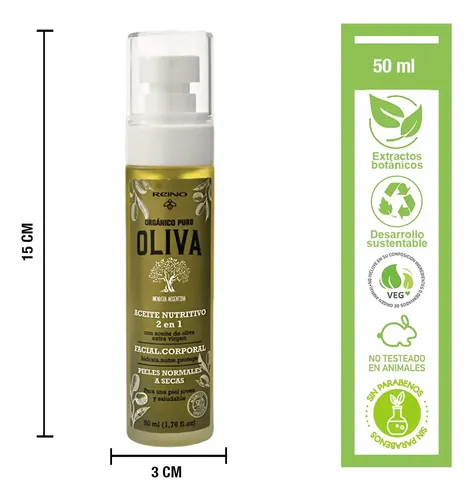 Aceite Nutritivo 2 en 1 Oliva Reino Facial Corporal Hidratante Piel 50 mL