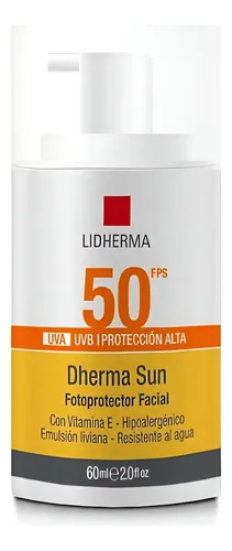 Lidherma Protector Solar Facial Factor 50 Sin Color X 60ml.