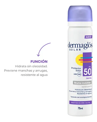Dermaglós Protector Solar Facial Fps50 Bruma Spray Invisible
