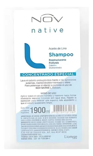 Shampoo Reestructurante Profundo Aceite De Lino Nov X 1900ml