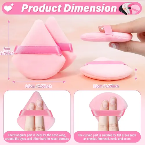 Caffox 60pcs Powder Puffs For Face Powder, Triangle Powde…