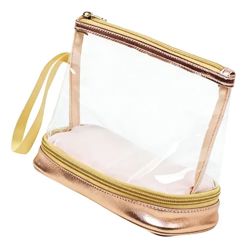 Bolsa De Maquillaje Transparente Portátil Con Cierre De Pvc