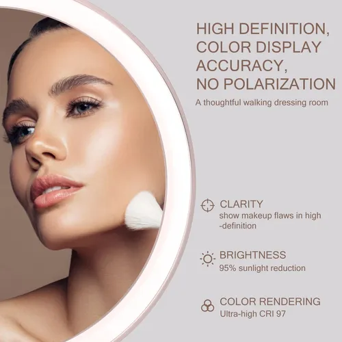Espejo De Maquillaje Amiro Recargable Con Luz Led De 20 Cm C