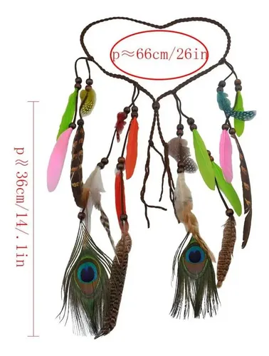 2pcs Diadema De Pelo Con Plumas De Pavo Real Fascinator .