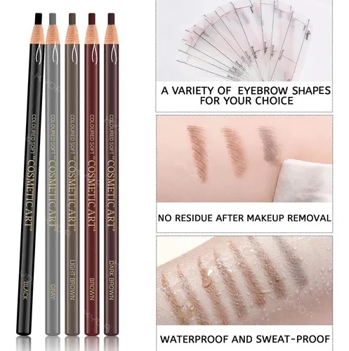 Set 6 Lápices Cejas Marrón Impermeables Maquillaje Permane