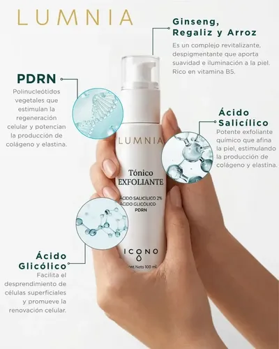 Tonico Exfoliante Pdrn Salicilico Glicolico Lumnia 100 Icono