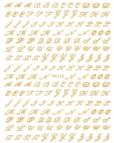 Pegatinas Para Decoración De Uñas Con Letras Antiguas, 6 Hoj
