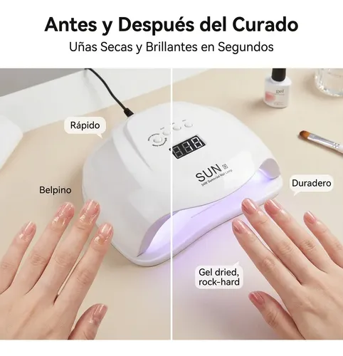 Cabina Uv Led Uñas 54w 4 Temporizadores Pantalla Digital