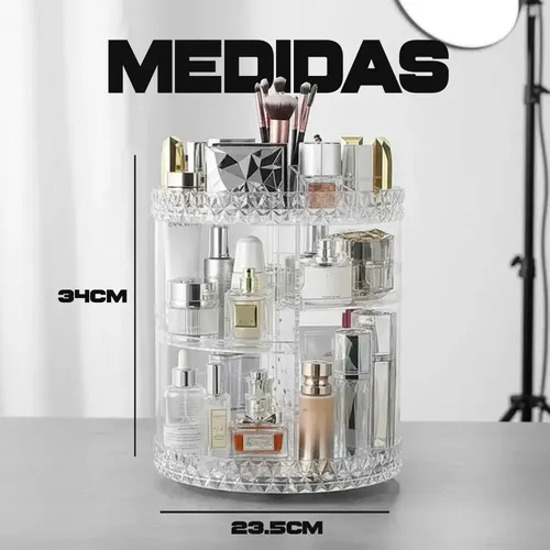 Organizador Maquillaje Cosmeticos 4 Pisos Giratorio Acrílico