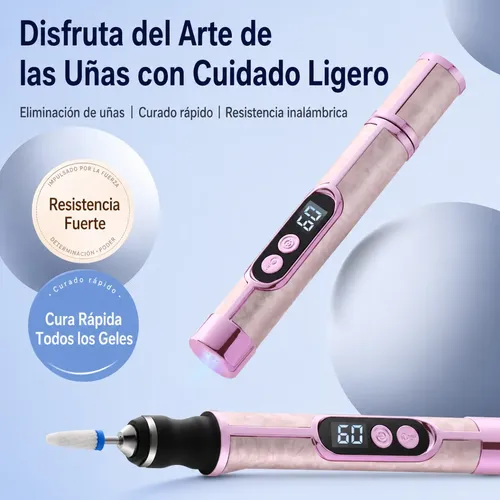 Lima Eléctrica Uñas Taladro Usb Recargable Pantalla Led Pro