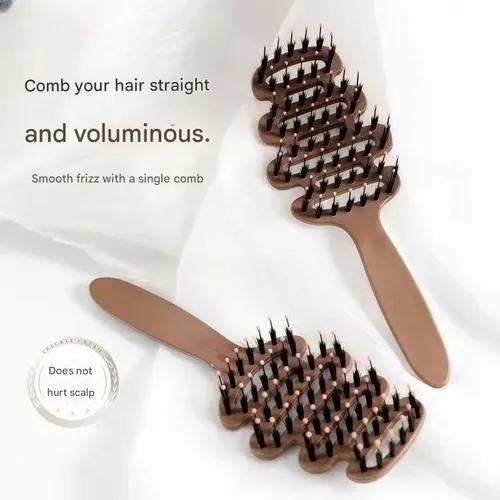Ventilated Hair Brush With Leather Massager Cabel