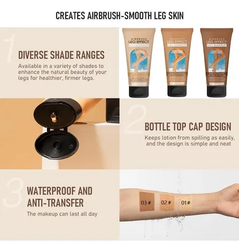 Maquillaje De Piernas Resistente Al Agua 3# Bronze Axnzp
