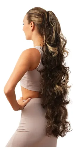 Extensiones Cabello Largo Rizado Natural Cola Caballo