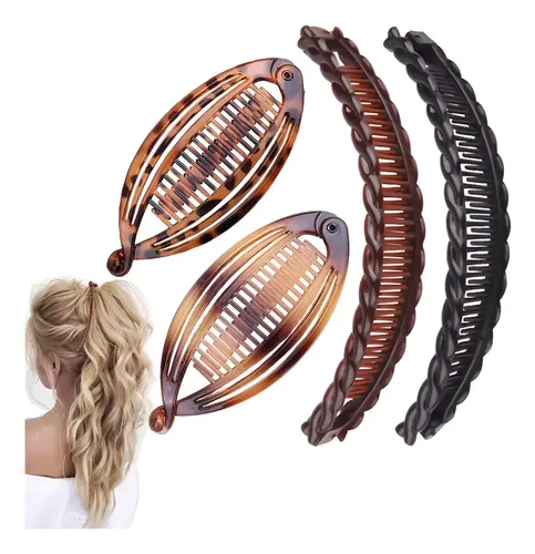 Set De Pinzas Para El Cabello Tipo Banana: Peines Vintage Pa