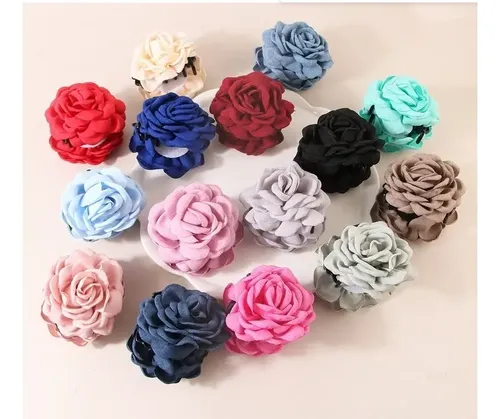 Paquete De 4 Pinzas Para El Pelo Con Flores De Satén