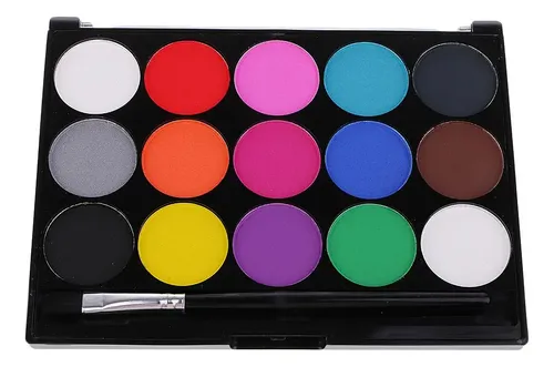 =2 Cajas De 15 Colores No Tóxicos Para Rostro Y Paleta De Ti