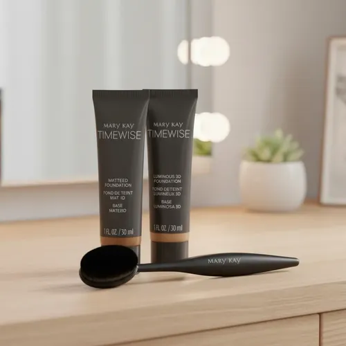 Regalo Mujer.2 Bases De Maquilla3d Luminosa Mary Kay+brocha