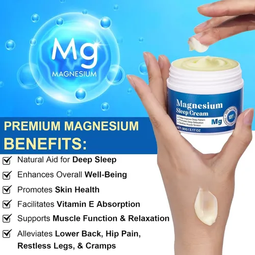 Loción Cremosa De Magnesio, 3.17 Oz, Crema Corporal Y Para Pies D