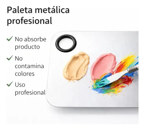 Paleta De Metal Mezcladora Para Maquillaje Uso Artistico