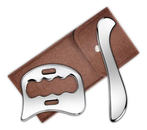 Herramienta Raspadora Muscular Gua Sha, 2 En 1, De Acero Ino