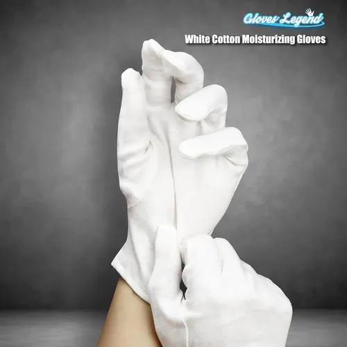 Guantes De Algodón Blancos Hidratantes Para Noche Chicos