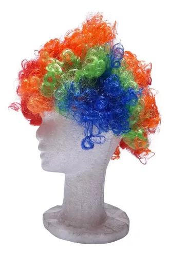 Peluca Payaso Multicolor Afro Cotillon Disfraz Fiesta