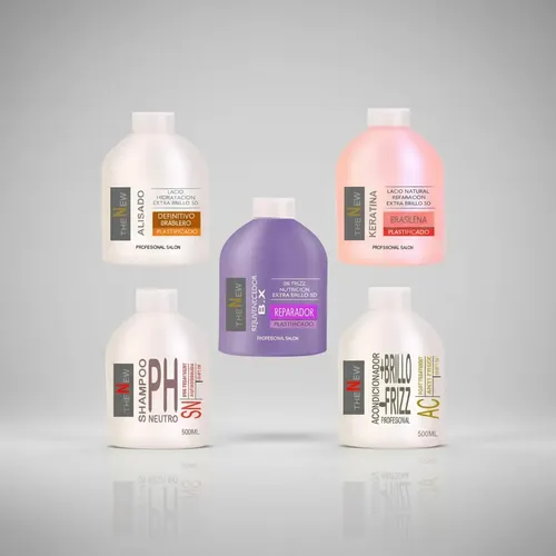 Kit 5 X 500 Ml Alisado Shock De Keratina Rejuv Envío Pais