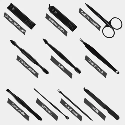 Ry. Kit Manicure 10 Piezas Con Estuche Portátil /cj