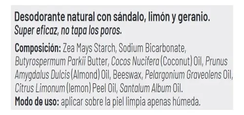 Desodorante Natural En Crema 50ml Cosmética Natural Bioterra