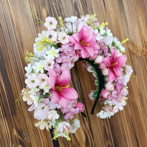 / Diadema De Flores Con Lazo For El Pelo Artificial For .