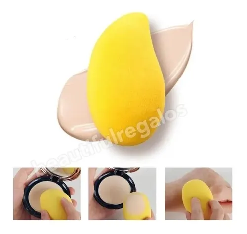 X3 Esponja De Maquillaje Frutas Beauty Blender Base Contorno