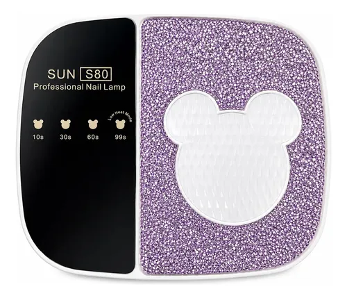 Cabina Profesional Uñas Mickey Mouse Con Stras 168w 36led Uv Rosa