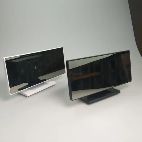 Reloj Despertador LED Rectangular con Pantalla Espejo y Temperatura para Escritorio, Negro