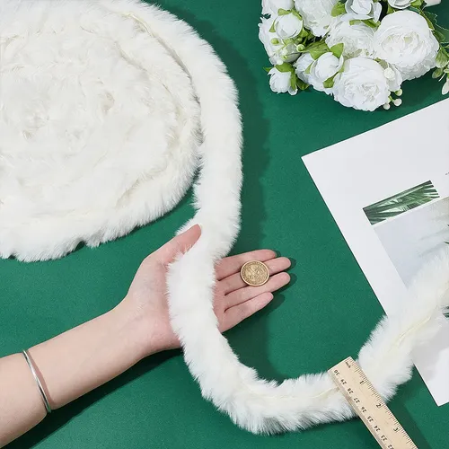 Cintas De Pelo De Imitación De Pelo De Conejo Blancas Para R Blanco