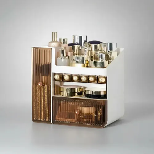 Organizador de Maquillaje Acrílico con 2 Cajones y 5 Compartimentos Jazak