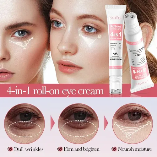 Crema Contorno de Ojos Rollerball Sadoer Antiojeras Bolsas Ácido Hialurónico 20 mL