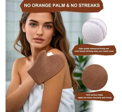 Kit 4 En 1 Guante De Terciopelo Para Bronceado