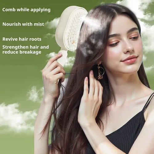 Peine Eléctrico Masaje Aire Y Rociador Cabello Cuero