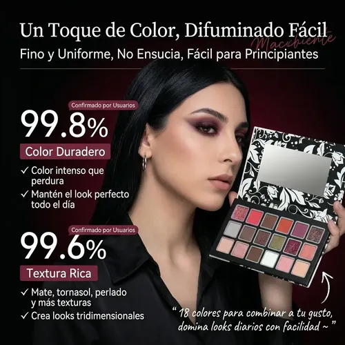 Sombras Para Ojos Paleta 18 Colores Verde Granate Maquillaje