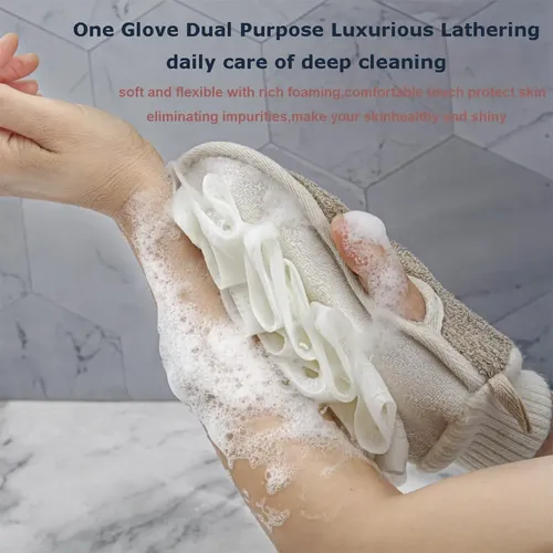 Guante Exfoliante Doble Cara Para Ducha Cuidado De La Piel