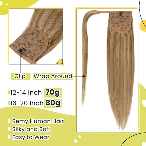 Extensión De Cola De Caballo Runature De Cabello Humano Rubi