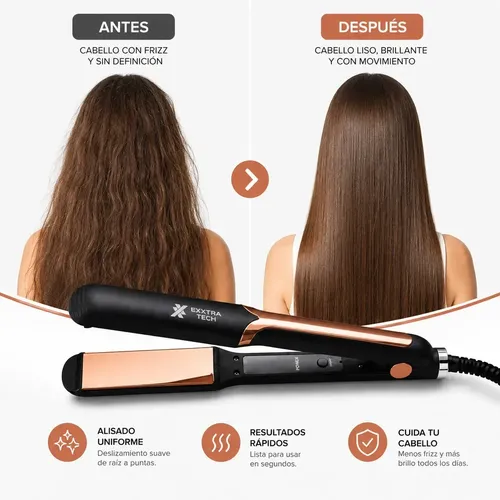 Planchita De Pelo Exxtra Tech Cerámica Con Turmalina 220c