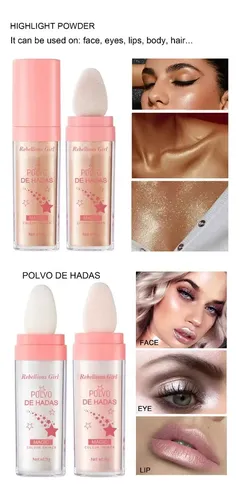Polvo Iluminador Facial Y Corporal Con Aplicador De Esponja