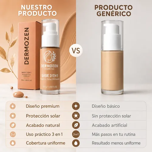 Base 3 En 1 Adaptable Hidratante Corrector Protector Solar