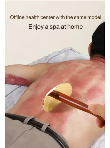 Herramienta Gua Sha De Latón Con Mango Largo En La Parte Tra