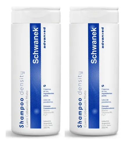 Shampoo X2 Schwanek Density Cabello Mixto Caída De Cabello
