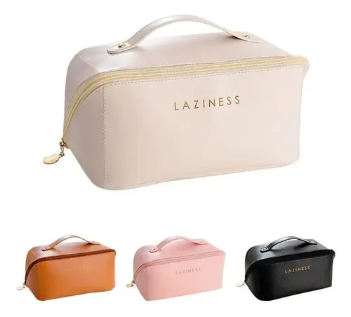 Neceser De Cuero Ecologico Para Maquillaje Cosméticos Y Accesorios De Viaje Organizador Portacosmeticos Con Cierre Resistente Interior Forrado Ideal Para Mujer Color Crema Levys Bazar
