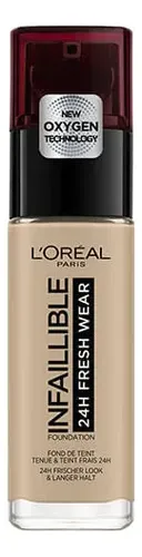 Base de maquillaje líquida L’Oréal Paris Infallible 32 Hour Fresh Wear Foundation Base de Maquillaje Líquida de Alta Cobertura y Larga Duración Infallible 32h Freshwear de L’óreal Paris tono 145…