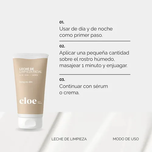 Leche de Limpieza Facial Vegano con Aloe Vera Cloe Cosmetica