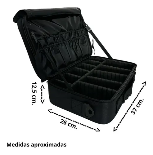 Maletin Neceser Organizador Maquillaje Profesional Glamory Negro